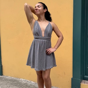 Bestseller Cotton Mini Boho Beach Dress - Sleeveless Short Summer Dress - Romantic Mini Summer Dress - Backless dress - Short Summer Dress