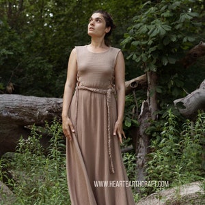 Earthy Tribal Dress, Fairy Long Dress, Bohemian Dress, Wedding Guest Dress, Raw Cotton - Summer Hippie Dress - Bohemian Flowy Long Dress