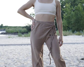 Clearance Sale - Summer Hand Woven Organic Cotton Pants - Lightweight Boho Pants, Yoga Pants - Eco Pants - Summer Pants - Hippie Pants