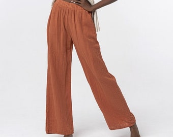Bio Baumwollhose - Boho Hose, Yogahose - Baumwollhose - Ganzjahreshose - Boho Baumwollhose - Bequeme Hose