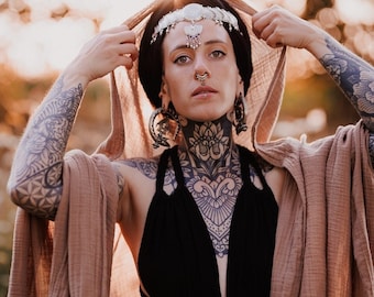 Unisex Cotton Cloak Kaftan ∆ Wrap Coat ∆ Cotton Hooded Cloak ∆ Boho Poncho ∆ Beach Robe ∆ Hooded Cardigan ∆ Festival outfit ∆ Pixie, Boho