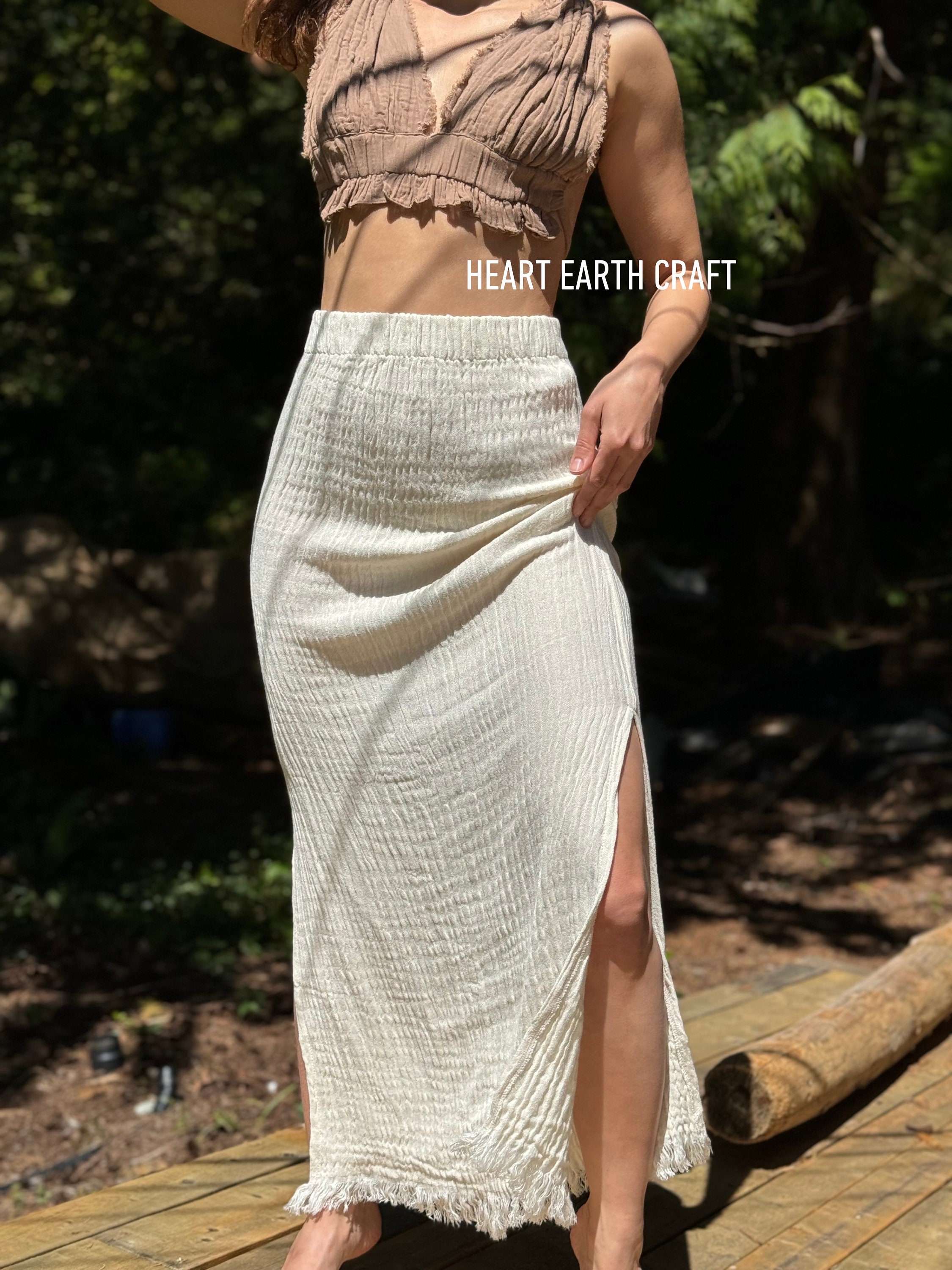 MALLORCA ORGANIC COTTON TWILL ASYMMETRIC SKIRT