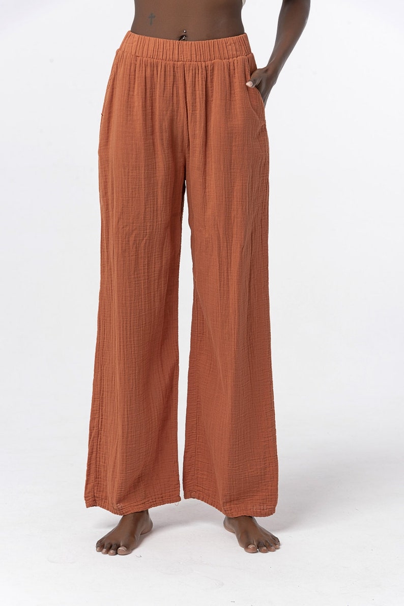 Organic Cotton Pants Boho Pants, Yoga Pants Cotton All Season Pants Bohemian Cotton Pants Comfy Pants image 5