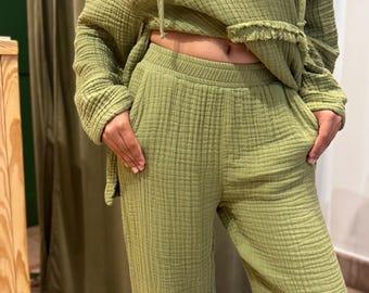 Handmade Organic Cotton Lounge Set | Cozy Hoodie & Sweatpants