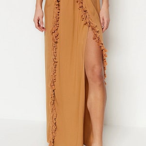 Goddess Skirt Cotton very Soft Summer Skirt Asymmetrical Skirt Double Slit Skirt Flamenco Skirt image 4