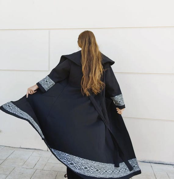 Cape Coat with Hood – Thick Jersey Cape Jacket, Cozy Winter Wrap Coat, Soft Warm Poncho Jacket, Boho Cape Coat, One Size Fits S-L