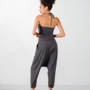 Sarouel yoga en coton biologique durable Pantalon bohème respirant Vêtements de détente confortables Shalwar taille haute avec poche et taille élastique image 5