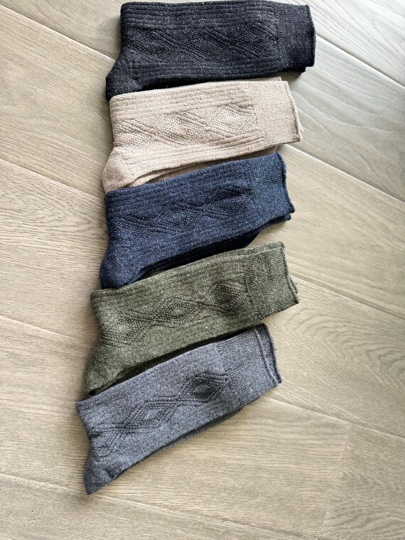 5足組 - 暖かいウールソックス、男性、女性用の高品質ウール冬用