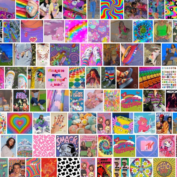 Indie/Kidcore 150 Pcs Wall Collage Digital Download