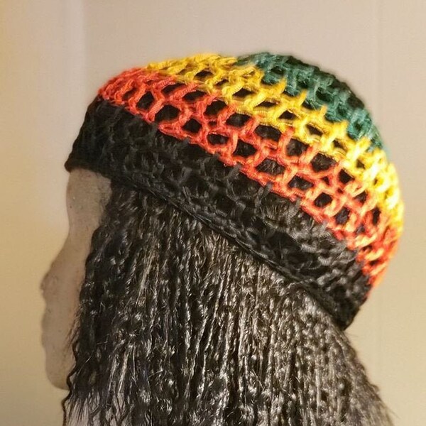 Crochet Small Rasta Hat|Crochet Hat|Rasta Cap|Rasta Clothing|Reggae Hat|Loc|Dreadlock|Rasta|Reggae|Bob Marley Hat|Loc|Dreadlock|Jamaican