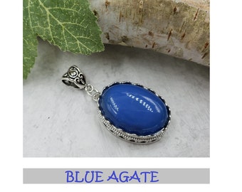 Oval London Necklace Rainy London Cabochon Necklace 18x25 mm Cabochon London Pendant