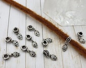 Sugar Skull Dread Bead Skull Beads Dread Bead Skull Charm Bracelet Wrap Extension Dreadlock Accessory Skull Necklace Pendant Silver Skull