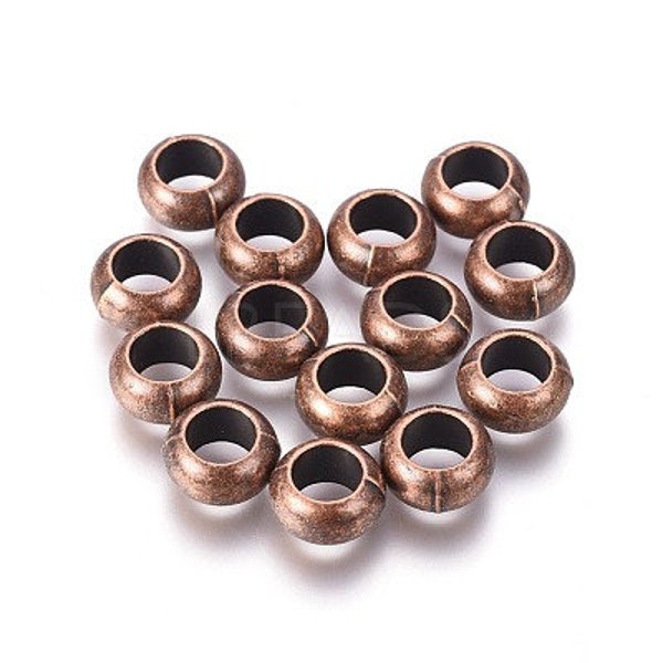 4 5MM Hole Copper Dread Beads|Sisterlock|Spacer Bead|Beard Bead|Dread Bead|Bracelet Bead|Dreadlock|Spacer Bracelet Bead|Antiqued Bronze Bead