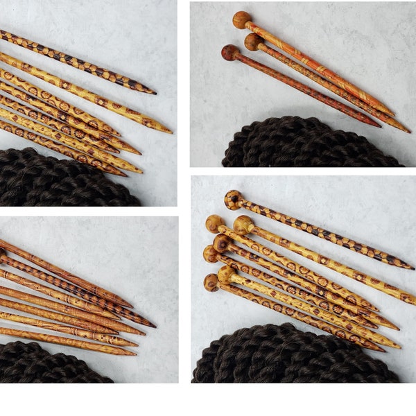 5" Wood Hair Stick|Hair Fork|Big Bun Holder|Hair Jewelry|Hair Clip|Dreadlock|Chopstick|Ball Print Hair Pin|Boho Hair|Loc Hair Band