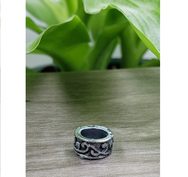 Spacer Bracelet Bead Set of 5 Dread Beads|Silver Dread Bead|Spacer Bead|Viking Norse Beard Bead|Dread Bead|Loc Accessory|Dreadlock|Bracelet