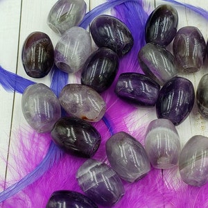 Amethyst Dreadlock Bead|Dread Bead|Sisterlock|Large Big Hole|Anxiety Stone|Purple Chakra Crystal|Loc Accessory|Beard Bead|Wrap Extension|Loc