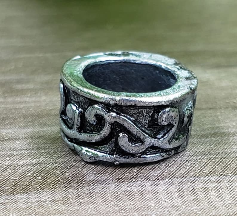 Spacer Bracelet Bead Set of 5 Dread Beads|Silver Dread Bead|Spacer Bead|Viking Norse Beard Bead|Dread Bead|Loc Accessory|Dreadlock|Bracelet