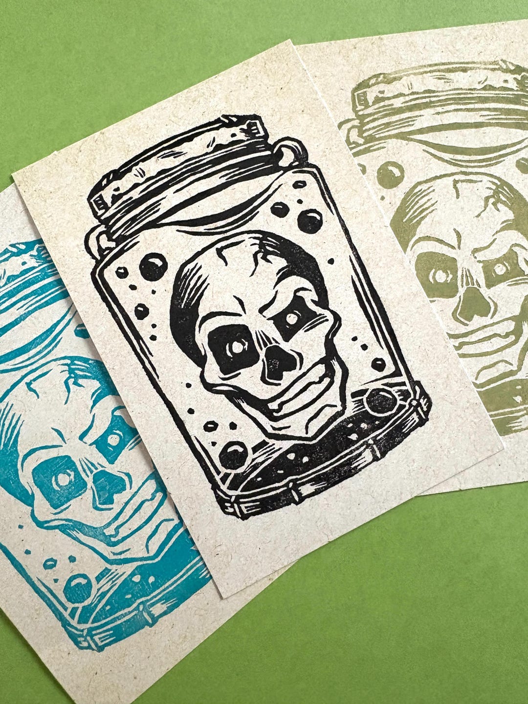Lockwood & Co | Skull Handmade Original Linocut Print - Etsy