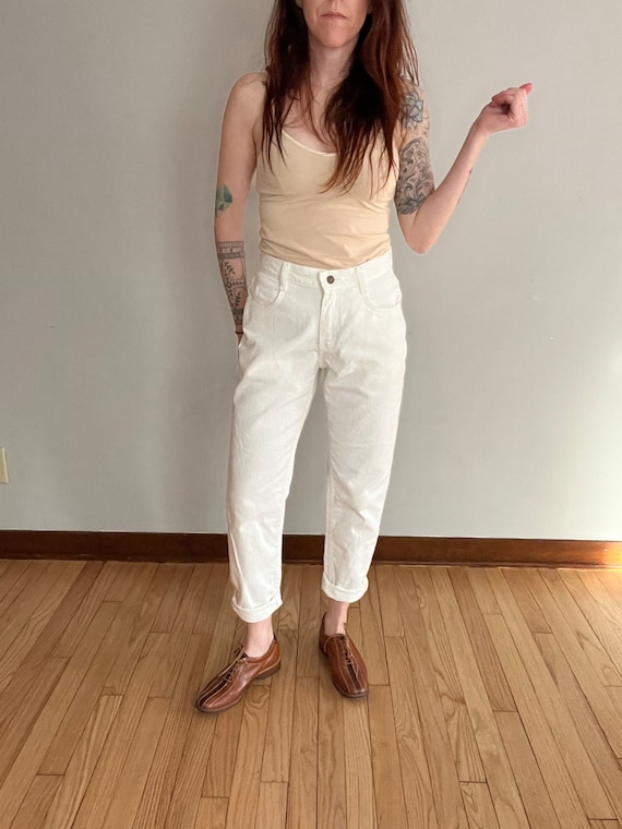 womens white lee jeans