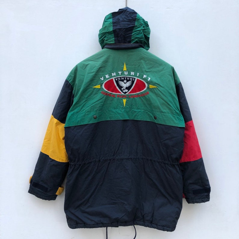 Venturi F1 Central Park Larrousse Long Zipper And Button Jacket Wearable Hoodie Colour Block Big Embroidery Logo Racing Team #0435-11