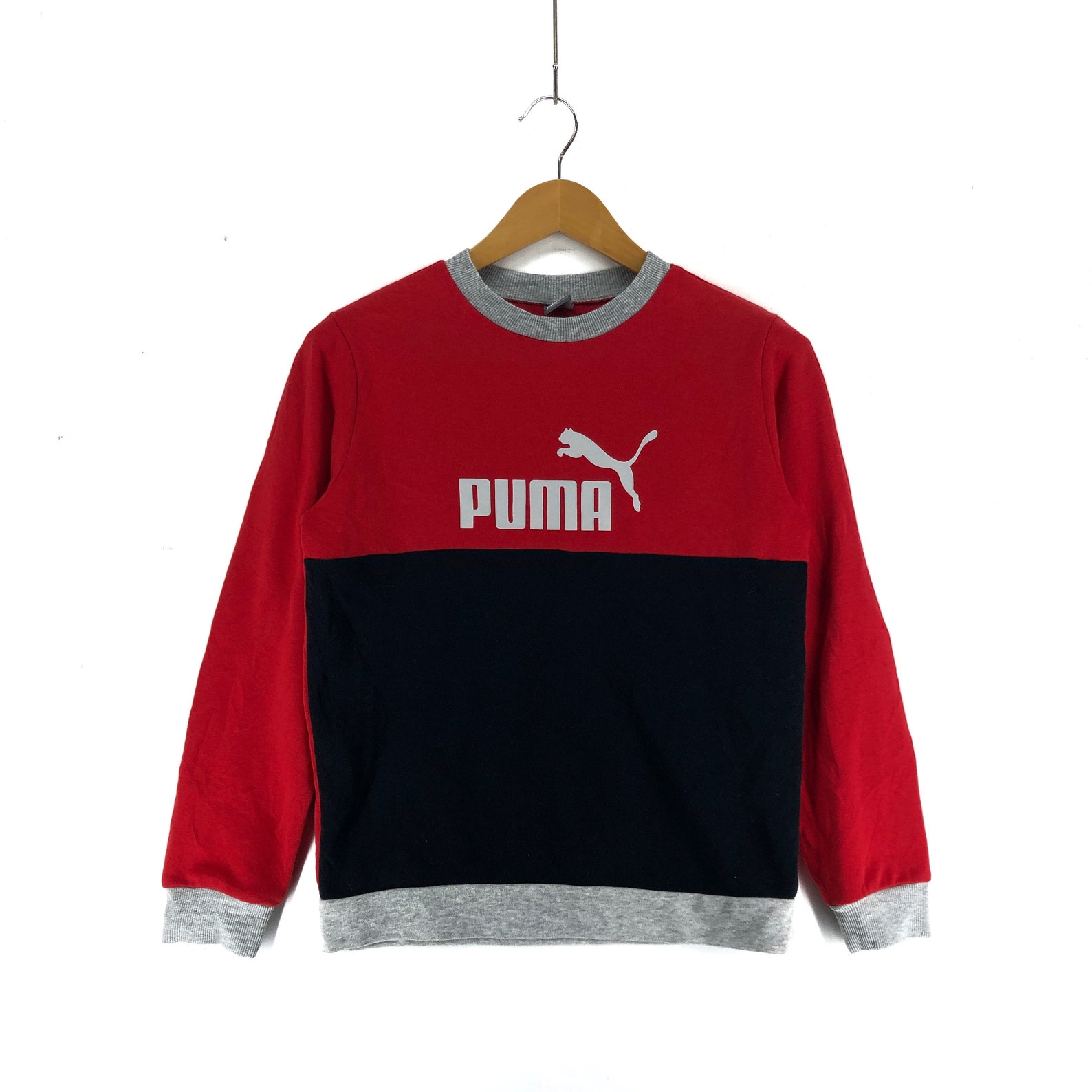 Vintage PUMA Sweatshirt Pullover Puma Color Block Puma Big | Etsy