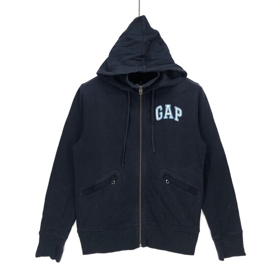Vintage GAP Navy Blue Gap Zipper Hoodie Gap Embroidery Etsy