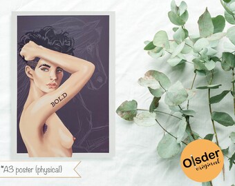 Poster Amazon Bold | Greek Mythology | feminist | purple wall art A3