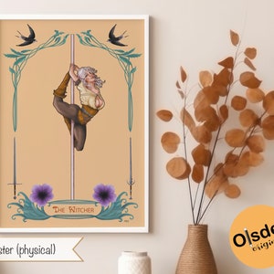 Poster A4 Ciri The Witcher pole dancing | art nouveau | pole dance | wall art