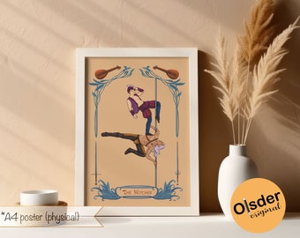 Poster A4 Geralt & Jaskier The Witcher pole dancing | art nouveau | pole dance | wall art