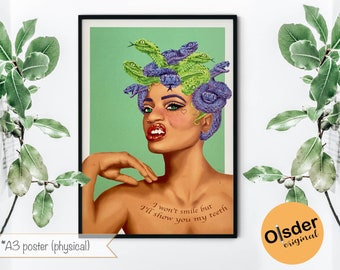 Poster Medusa | Greek Mythology | feminist | wall art A3| green
