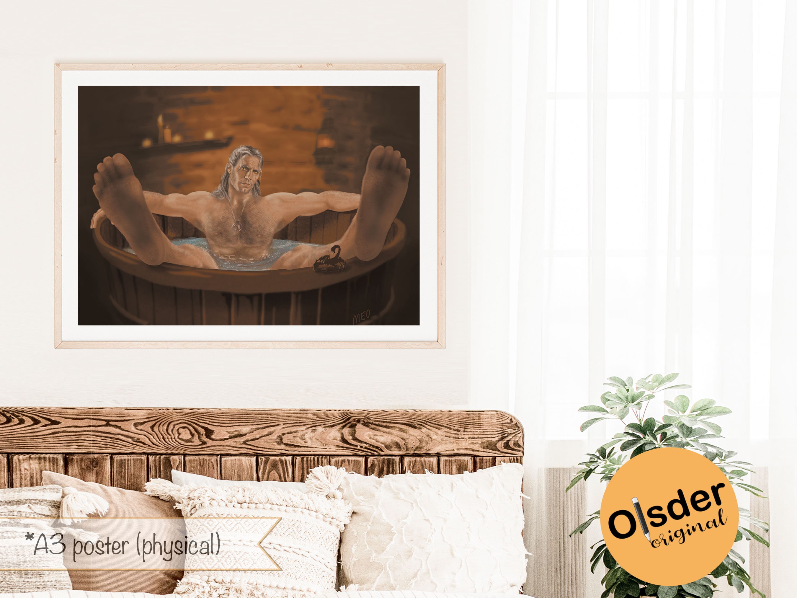 Poster 'geralt Bath Tub' A3 Henry Cavill the Witcher - Etsy