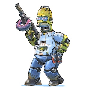 ロボット漫画お父さんダイカットミラー/マットステッカー