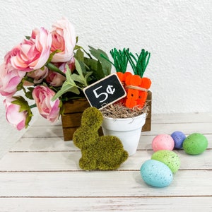 Decoración de parche de zanahoria, decoración de bandeja escalonada de Pascua, regalo de cumpleaños para mamá, decoración de estante de primavera, decoración de primavera de bandeja escalonada, decoración de verduras, zanahoria