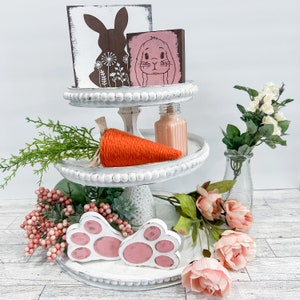 Yarn carrot, Spring tiered tray decor, woodland animal nursery decor, baby shower gift, spring decor for fireplace mantle, farmhouse carrot
