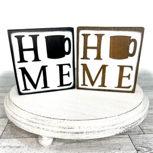 Mini home sign, Coffee bar decor, coffee tiered tray decor, farmhouse home decor, coffee lover gift, mini coffee bar sign, mothers day gift