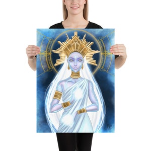 Atlantean High Priestess Light Language Activation Code Digital Art Print, Atlantean High Priestess Geometric Art Poster, Spiritual Art