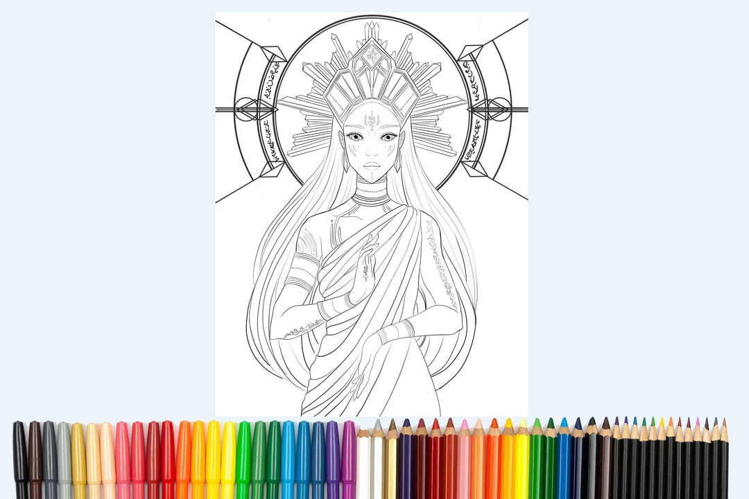 Printable Coloring Page, Atlantean High Priestess Light Language Code ...