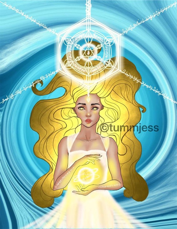 Light Language Activation Code Digital Art Print, Channeling Digital Art Poster, Spiritual Light Beings, Intuitive Art, Vibration Energy Art