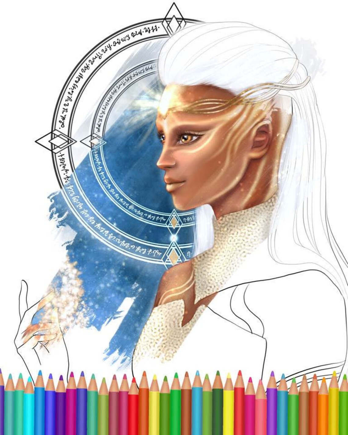 Printable Coloring Page, Lemurian High Priestess Light Language Code ...
