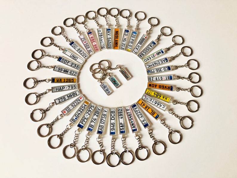 Car Number Plate Keychain Etsy