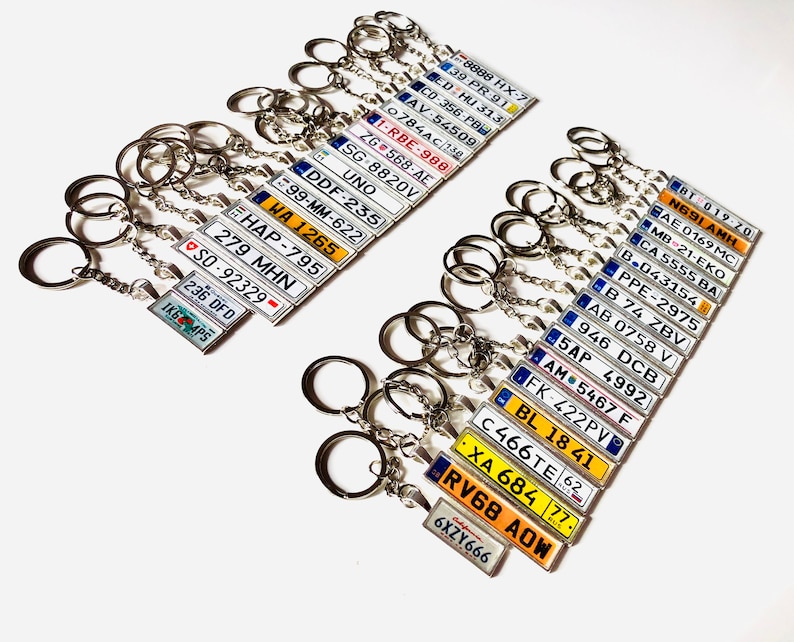 Car Number Plate Keychain Etsy