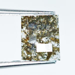 Natural Loose Rectangle Shape Salt And Pepper Diamond Brown Color 0.39 CT 5.5. MM Rectangle Shape Box Cut Diamond | SSP1070