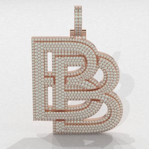 BB 10K Rose Gold CVD Diamond Pendant - Custom Initial