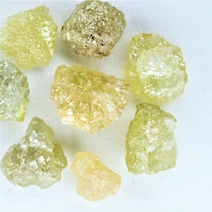 5.2-7.1mm Raw Yellow Diamond: Uncut Loose Gemstone