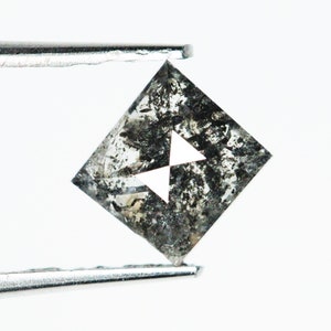 0.50 CT Square Salt and Pepper Diamond: Rose Cut Loose Diamond (4.7 mm)