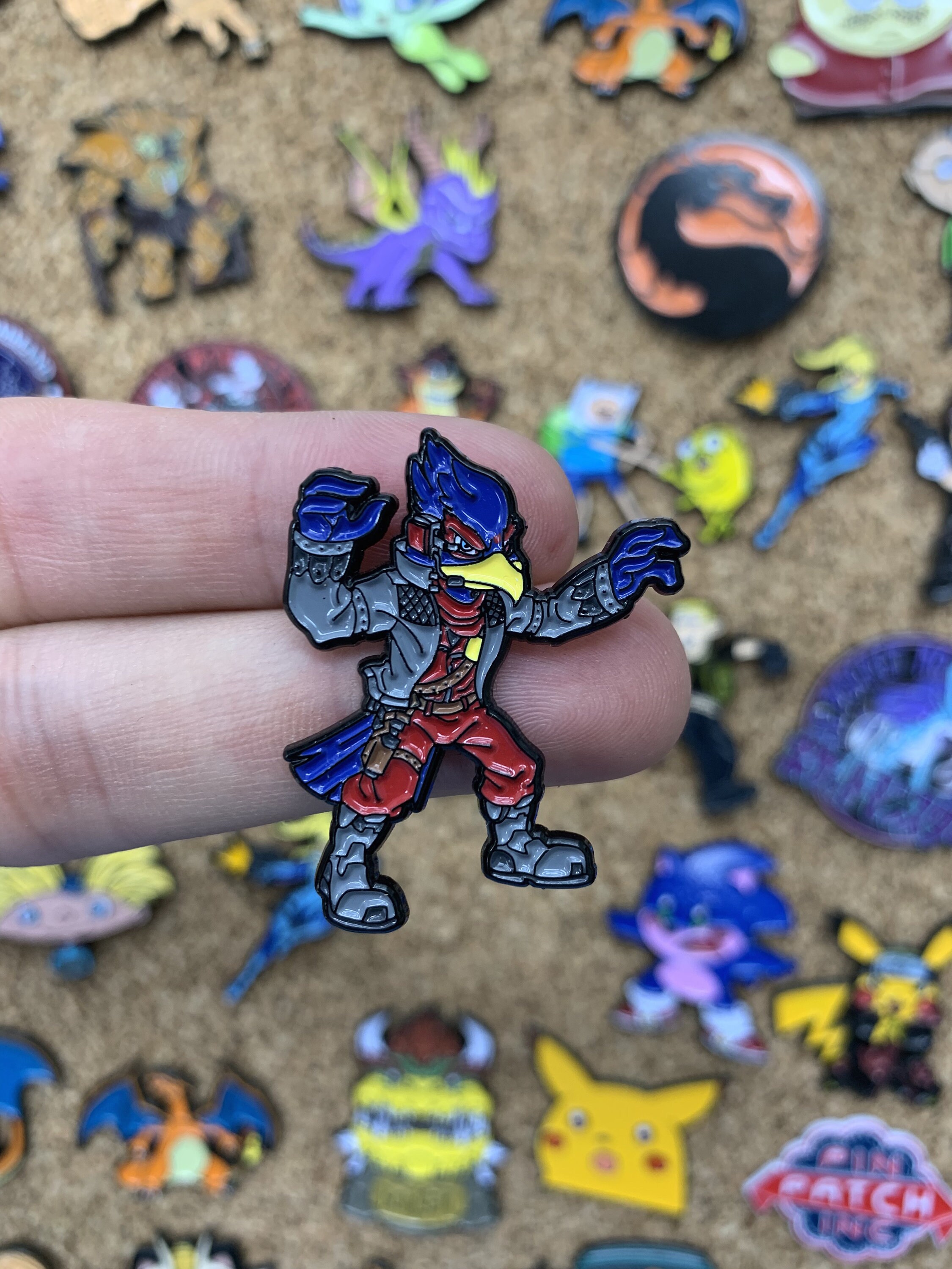 Falco Lombardi Soft Enamel Pin 1 inch