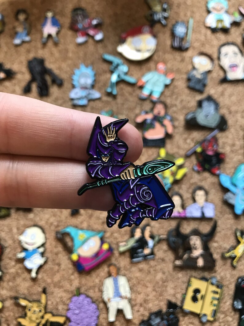 Dark Magician Yu Gi Oh Custom Enamel Pin Pins Pin Badge Etsy