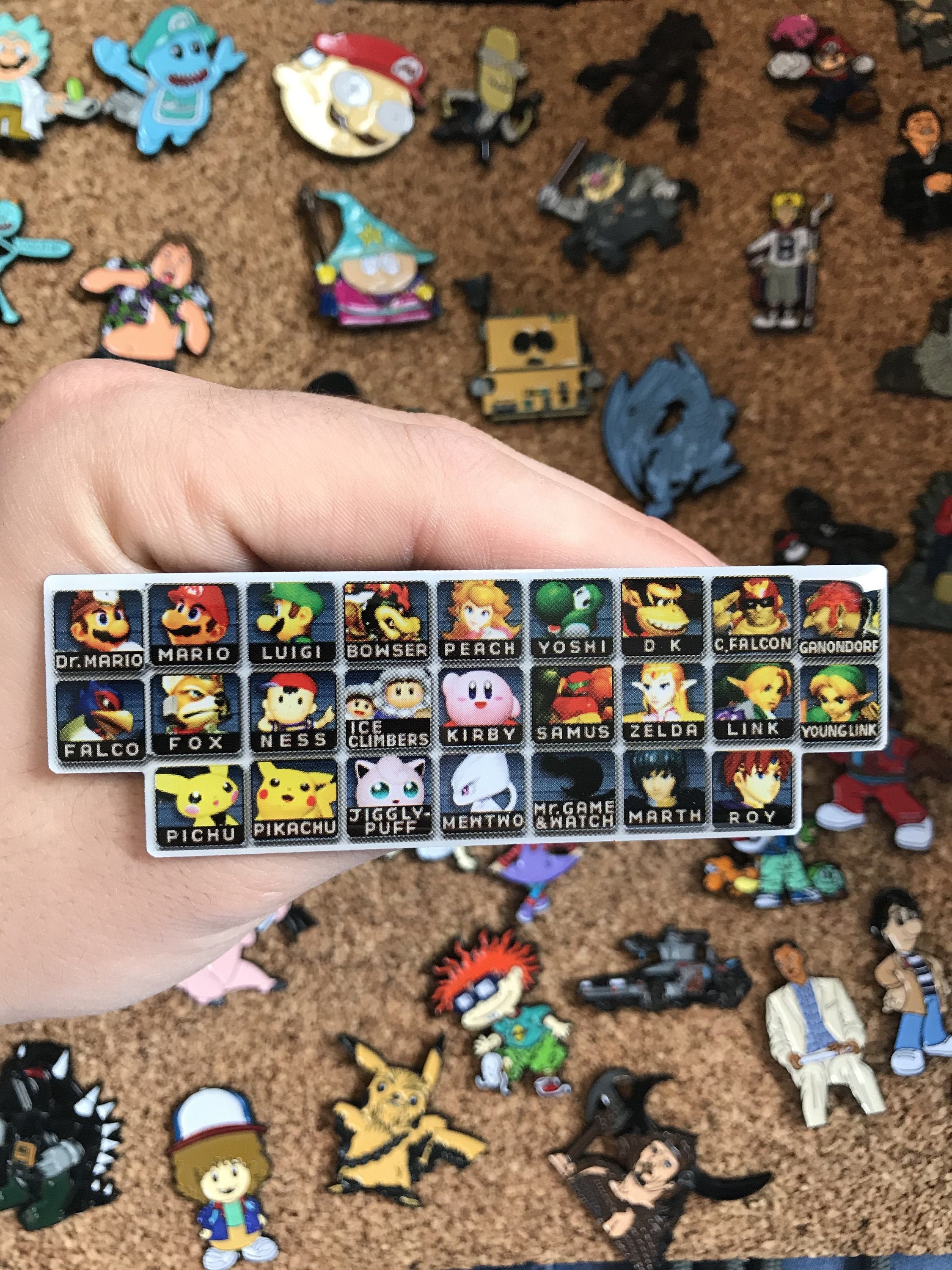 Super Smash Bros Melee Roster 5 Inch Custom Enamel Pin Pins Etsy