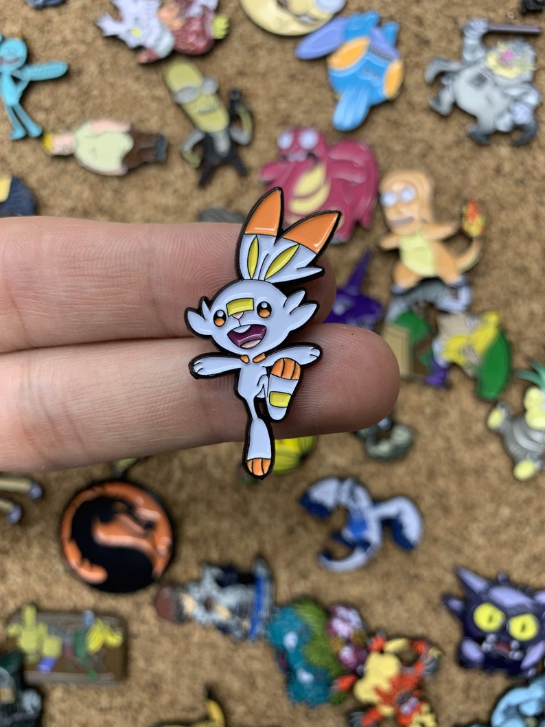 Scorbunny Pokemon Custom Enamel Pin Pins Pin Badge Enamel Etsy