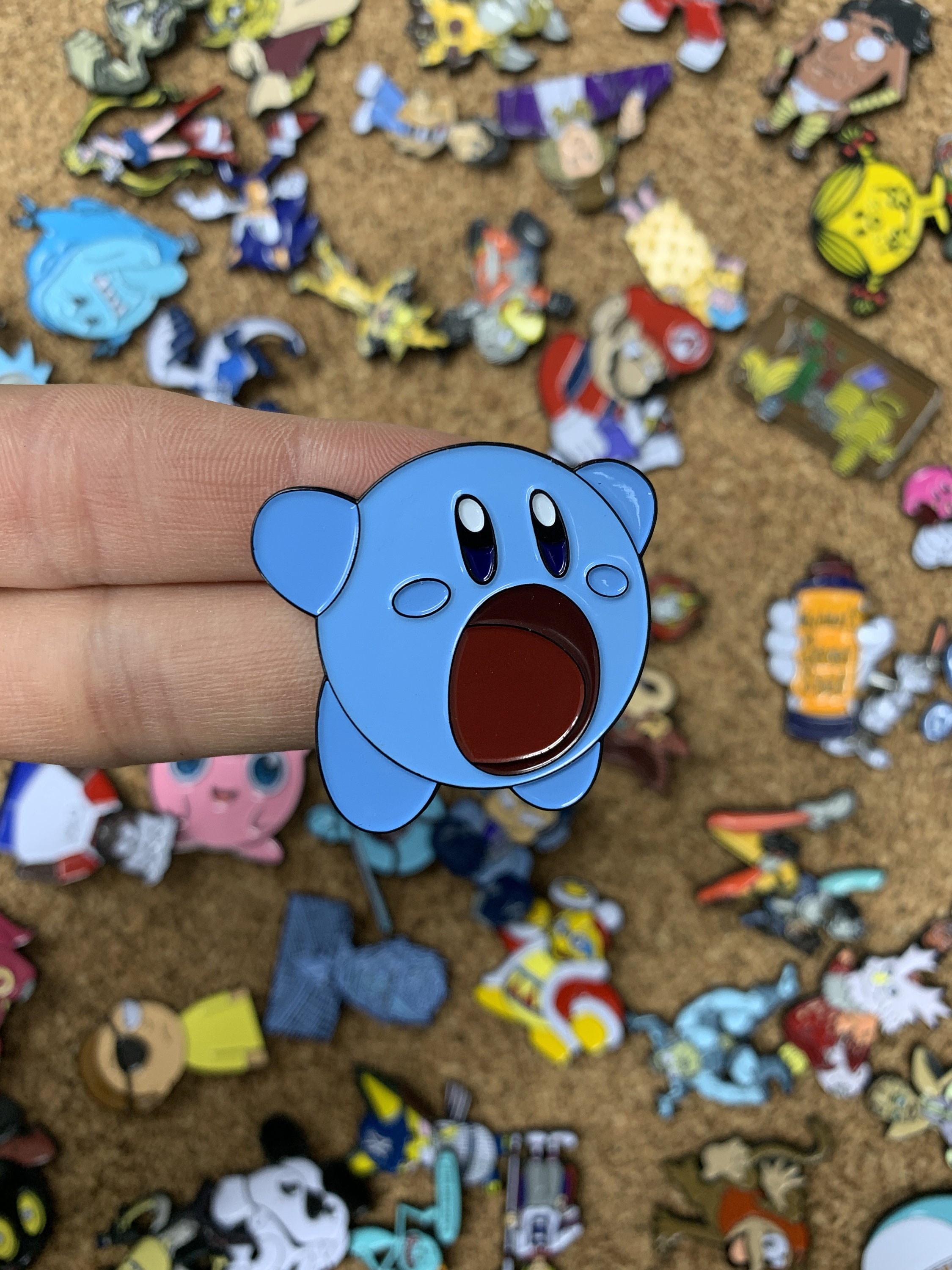 Blue Kirby Smash Bros Custom Enamel Pin Pins Pin Badge Etsy